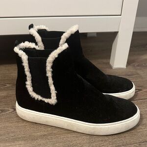 Lucky Brand Genuine Suede Pull On Ankle Sneaker Boots